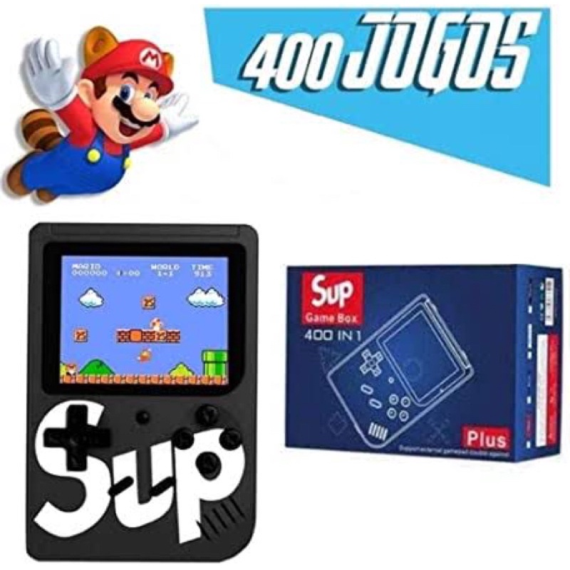 Mini Game Box Console Portátil c/ 400 Jogos Preto 2.9 - SUP