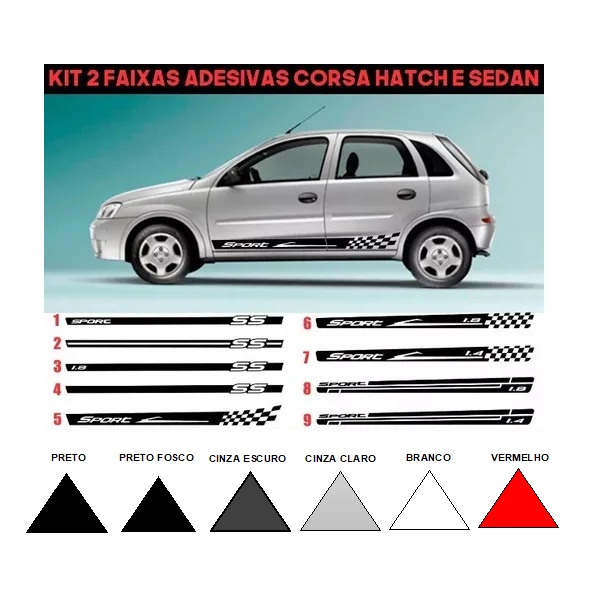 Kit Faixa Lateral Corsa Classic Sport Gm Chevrolet