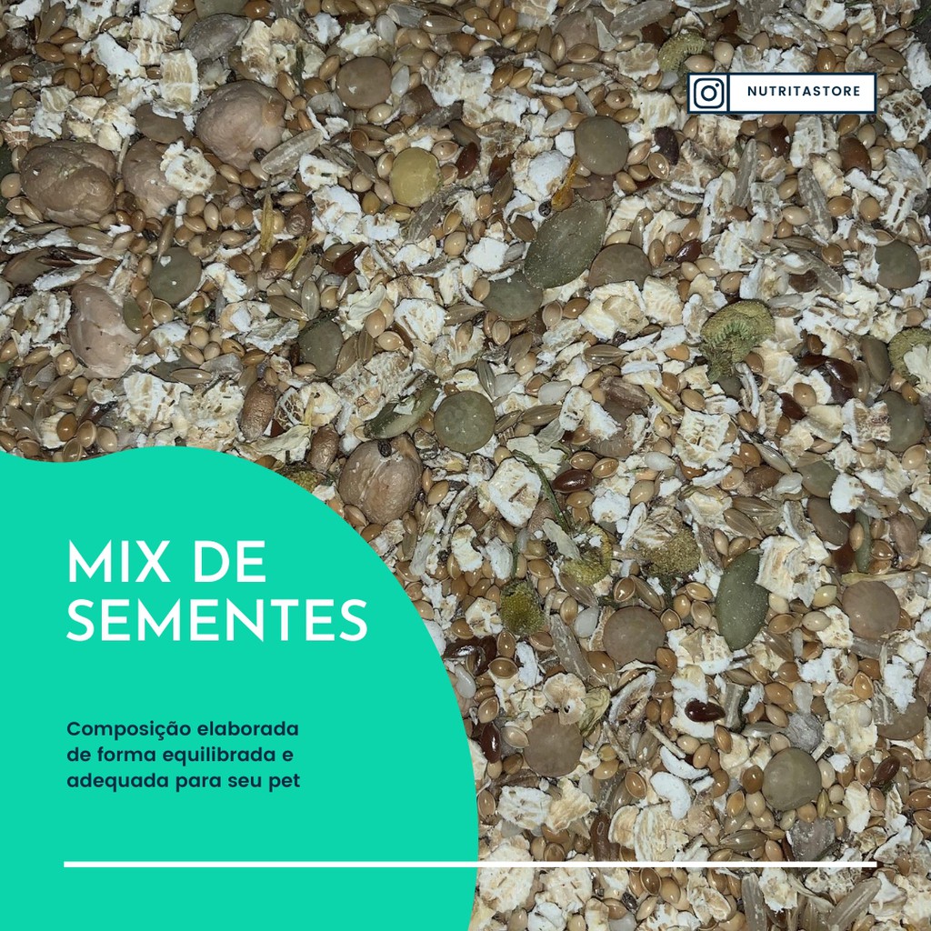 Mix de sementes para roedores 500 gramas - 100% natural. Hamster, twister...