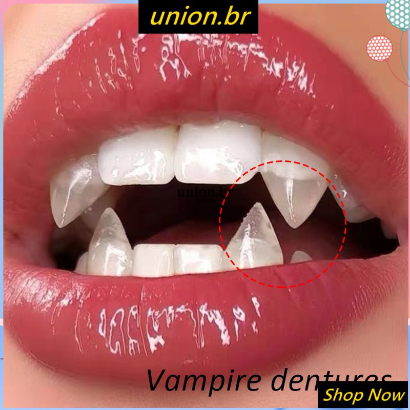 Presas de Vampiro Dente Dracula Para Halloween e Fantasia