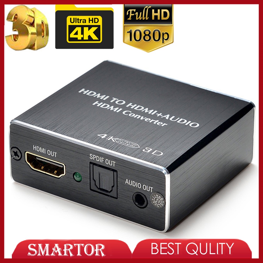 Extrator De Áudio Compatível Com HDMI + Conversor Estéreo Toslink Spdif + 3,5mm 4k X 2k Divisor , Adequado Para TV Ps4 E DVD