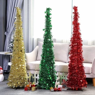 Árvore De Natal Artificial Retrátil E Dobrável Ornamento Do Festival Das Lantejoulas