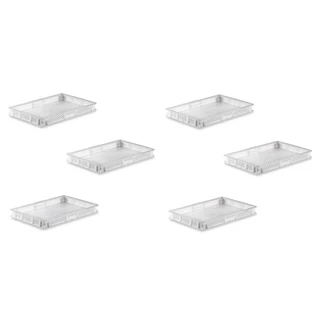 6 Bandeja Plástica Vazada Empalhável Pead 6,4x40x60