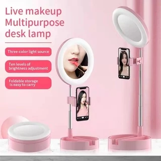 Espelho Luz Led Ring Light Mesa Maquiagem Portátil Celular MARISA
