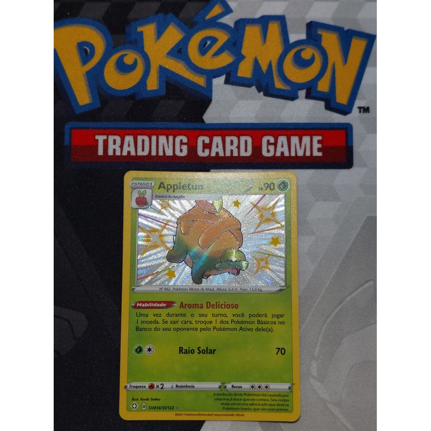 Original Carta Pokemon ultra rara Appletun Shiny Copag em Promoção