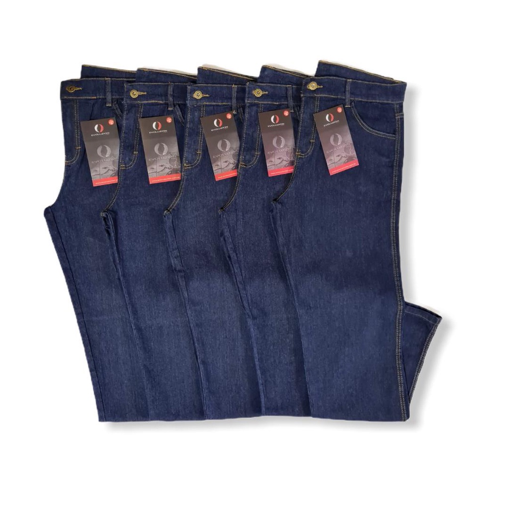 Kit 5 Calças Jeans Masculina Tradicional Corte Reto Elastano Lycra  Reforçado Trabalho