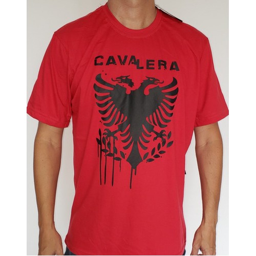 Camiseta Cavalera Águia Vermelha Manga Curta Malha Premium