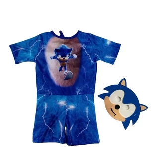 Roupa Infantil Fantasia Aniversário Sonic