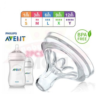 2pçs Bico Largo Mamadeira Natural Silicone Sem Bpa AVENT