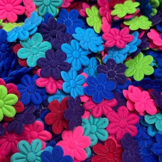 Aplique Flor Prensada Colorido - Vibrante Colors 20mm Mamae e Bebe Tiara Laco 200 Unidades