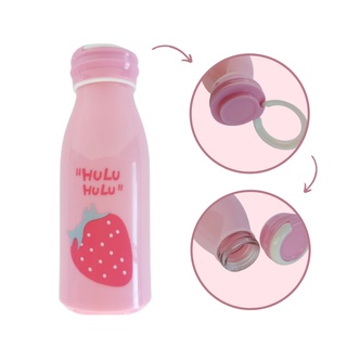 Garrafa de Água Vidro 300 ml Capa de Proteção em Silicone Rosa - Squeeze/Garrafa/Garrafinha D