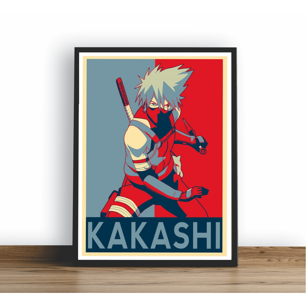 Quadro decorativo Poster Kakashi Anime Naruto Arte Desenho para