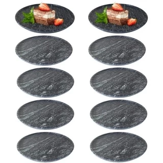 Kit 10 Pratos Rasos Pedra Sabão 15 Cm De Diâmetro