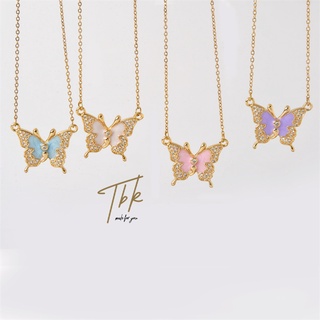 [TBK 18k Colar De Ouro Semicolon Butterfly Necklace Para Acessórios De Moda Feminina Jóias Hipoalergênicas 22n