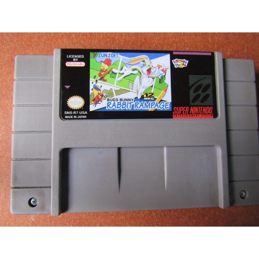 Cartucho / Fita para Super Nintendo – SNES – Bugs Bunny Rabbit Rampage ...
