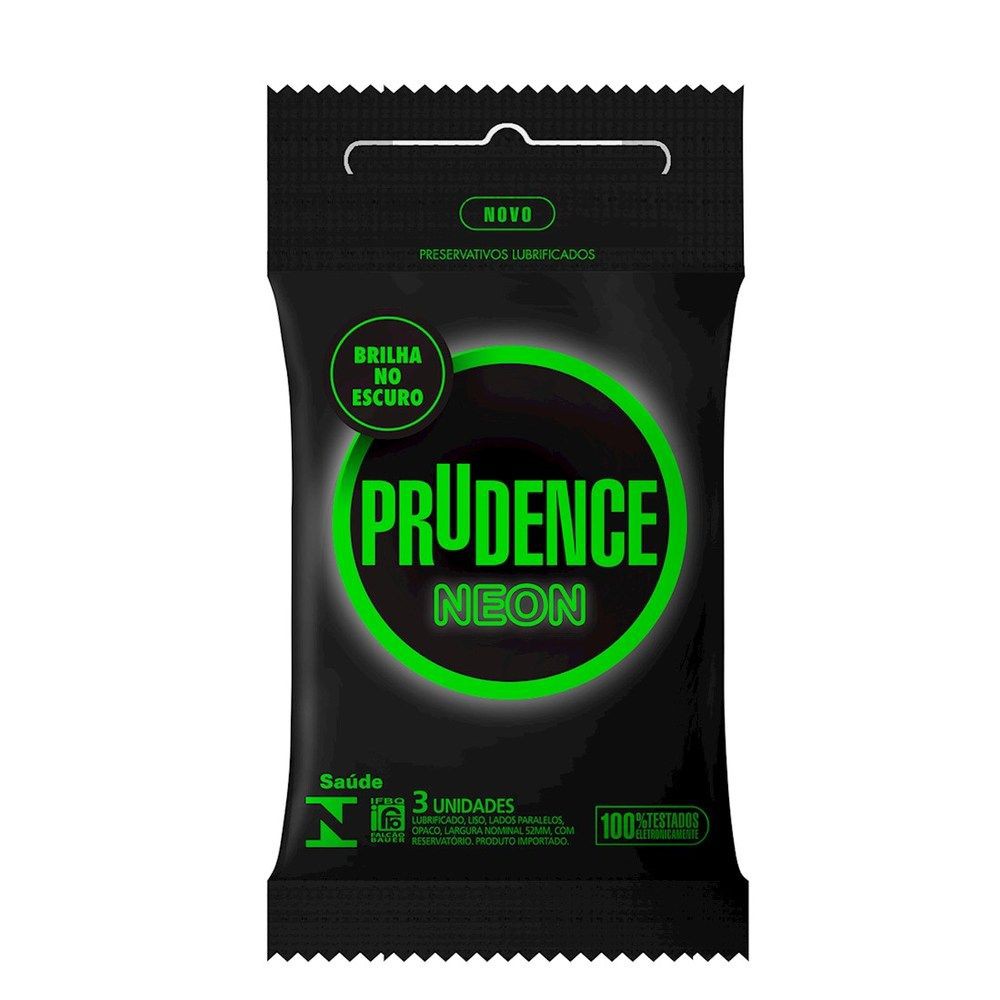 Camisinha Preservativo Neon Com 3 Unidades Prudence | Shopee Brasil