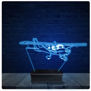 Luminária Led Acrilico Abajur - Piloto Avião Piper cessna