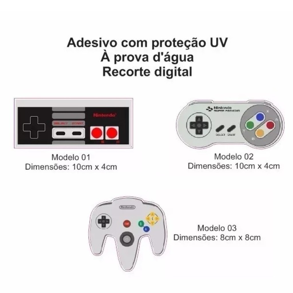 Adesivo Controle Antigo Nintendo Super Nintendo ou 64