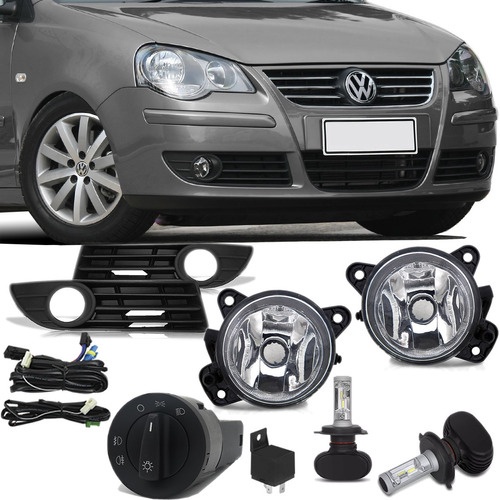 Kit Farol Neblina Polo 2007 Á 2011 Botão Modelo Orig Com Kit Ultra Led Acessórios Para Carros