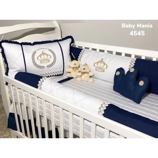 Kit Berço Império Azul Marinho Menino Baby Mania