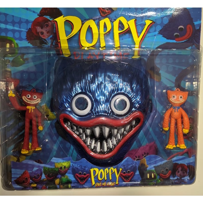 Huggy Wuggy Poppy Playtime Kit Mascara + 2 Bonecos - Brinquedos