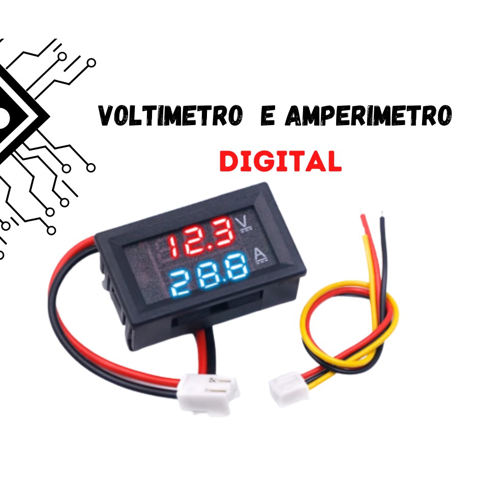MINI VOLTIMETRO & AMPERIMETRO DIGITAL DE PANEL 100V 10A