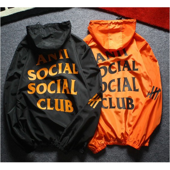 Jaqueta Corta Vento Anti Social Club Assc Laranja Paranoid