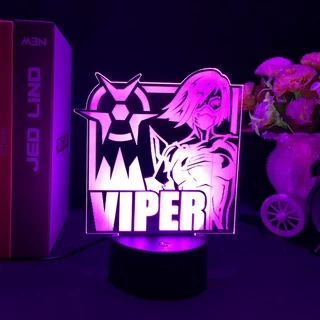 16 led Colorido Candeeiro De Cabeceira Modelo Valorant Viper 3d Luz Noturna Para Amigo Decoração De Quarto Presente Manga gadget De Aniversário