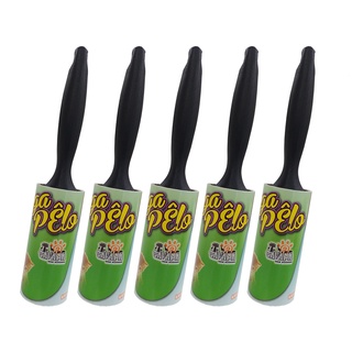 Kit Pega Pelo Rolo Adesivo Fiapos 20 fitas Refil Savana 5un
