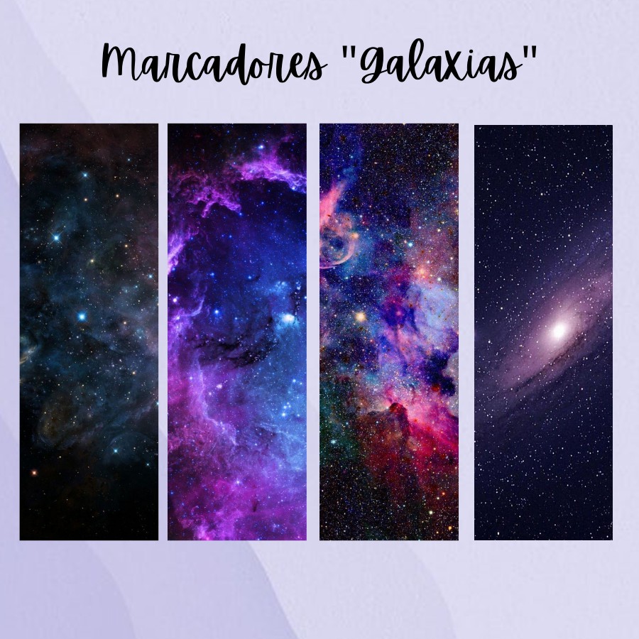 Marcador de páginas - Galáxias | Plastificado, com Tassel
