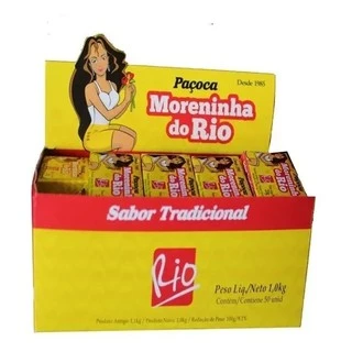 Paçoca Paçoquinha Moreninha Do Rio 1kg 50 Unidades