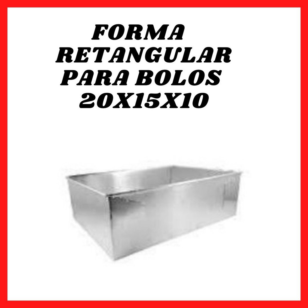 Forma Retangular para Bolo 20 x 15 x 10 cm - Alumínio 0,7 mm - Dognini