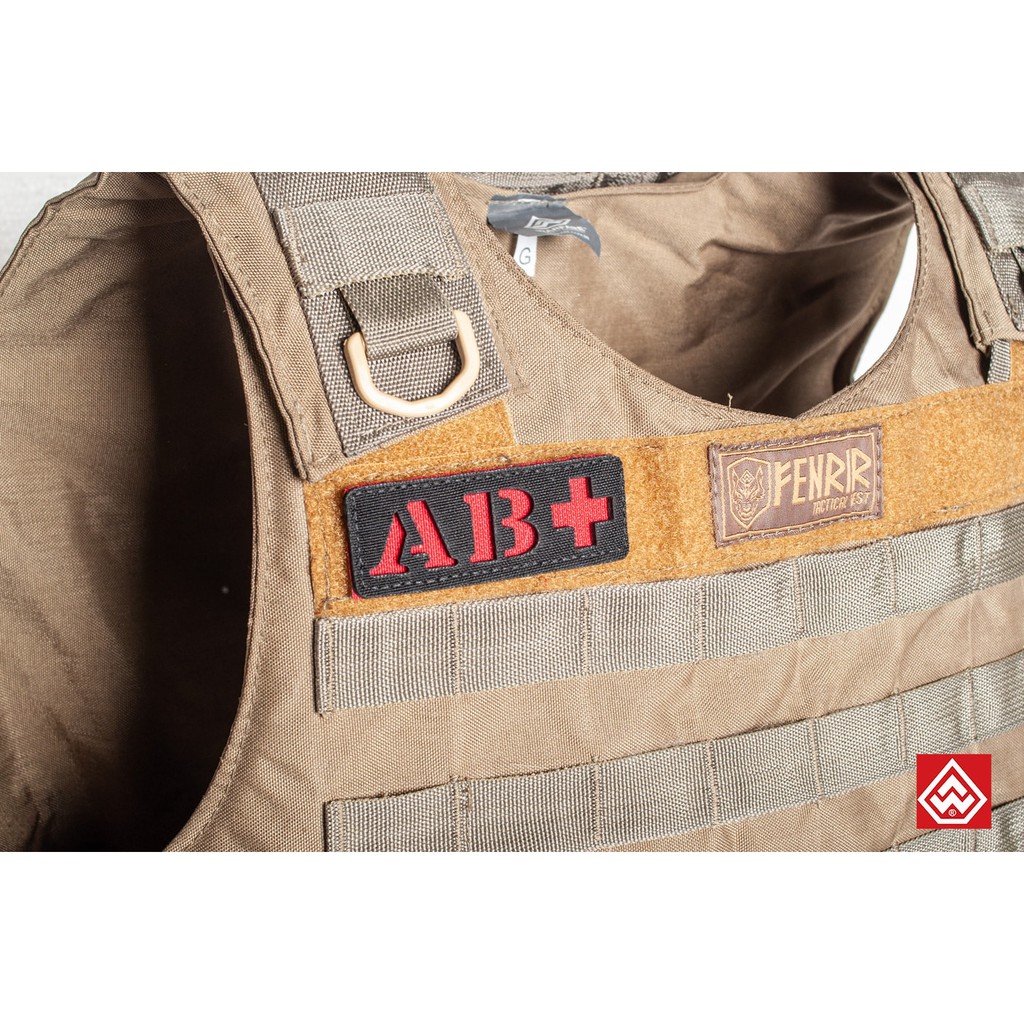 Patch Quadrato PVC Gruppo Sanguigno A+ Con Velcro - Verde Oliva - Foto 2