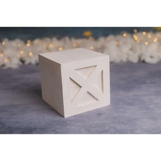 Cubo caixa de madeira 20x20 fotografia acompanhamento bebê
