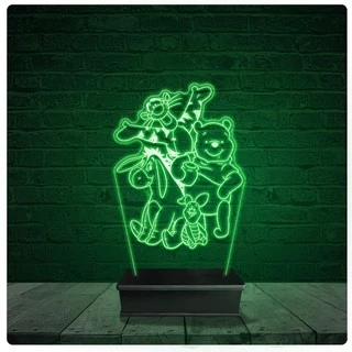 Luminária Abajur Acrílico Led - Ursinho Pooh 01