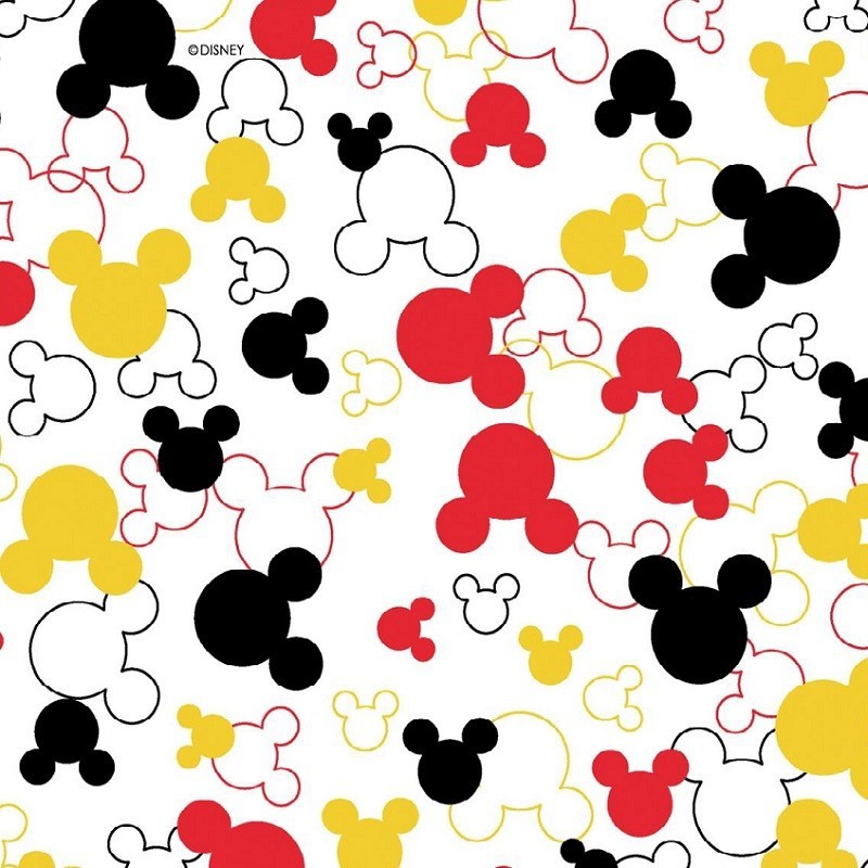 Tecido Mickey Minnie Para Confeccionar Máscara - 1 Unidade
