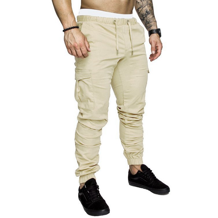 Calça Masculina Cargo Jogger Sarja Jeans Com Elastico Estilo