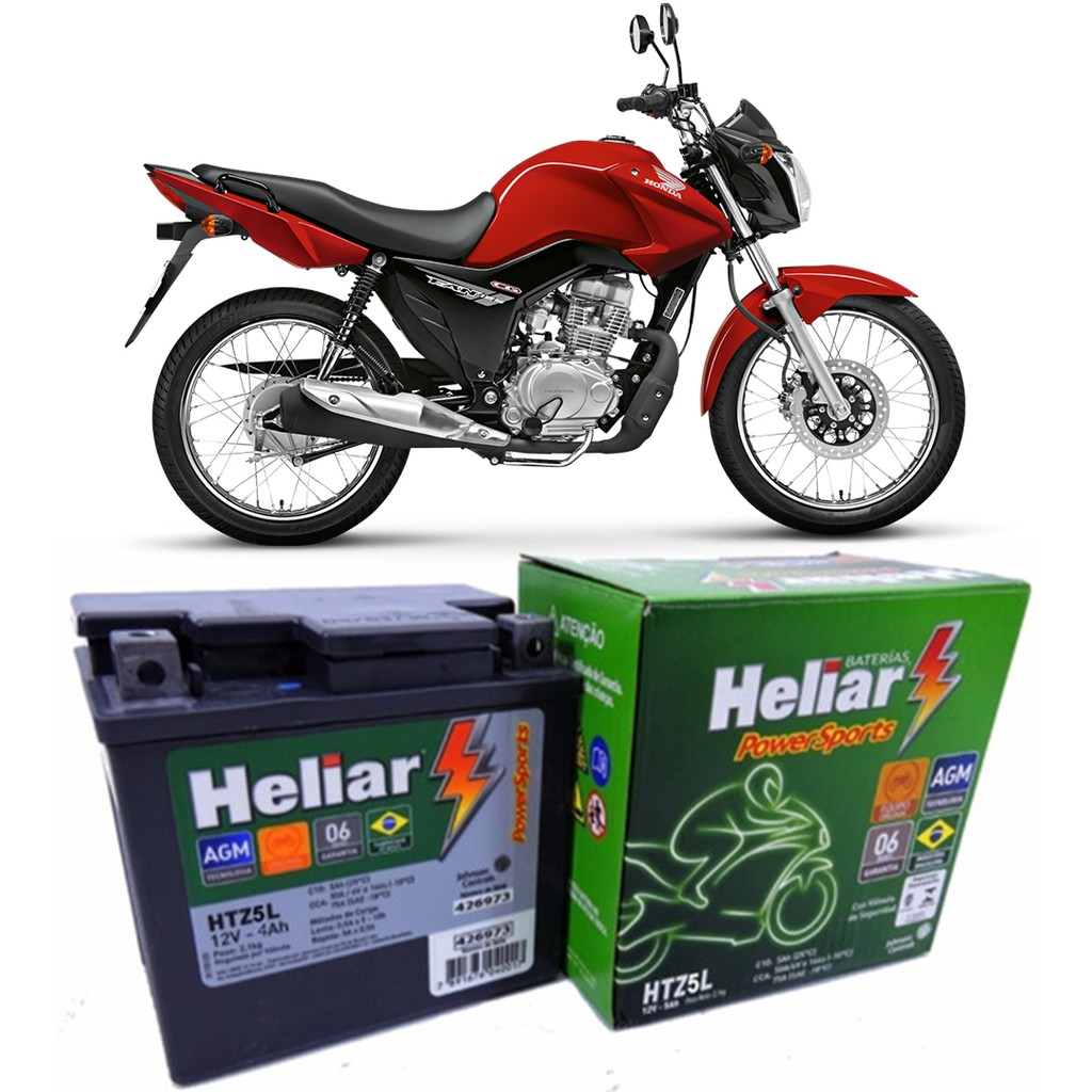 Bateria Moto Honda CG 150 Heliar HTZ5L PowerSports Selada 4Ah 12v