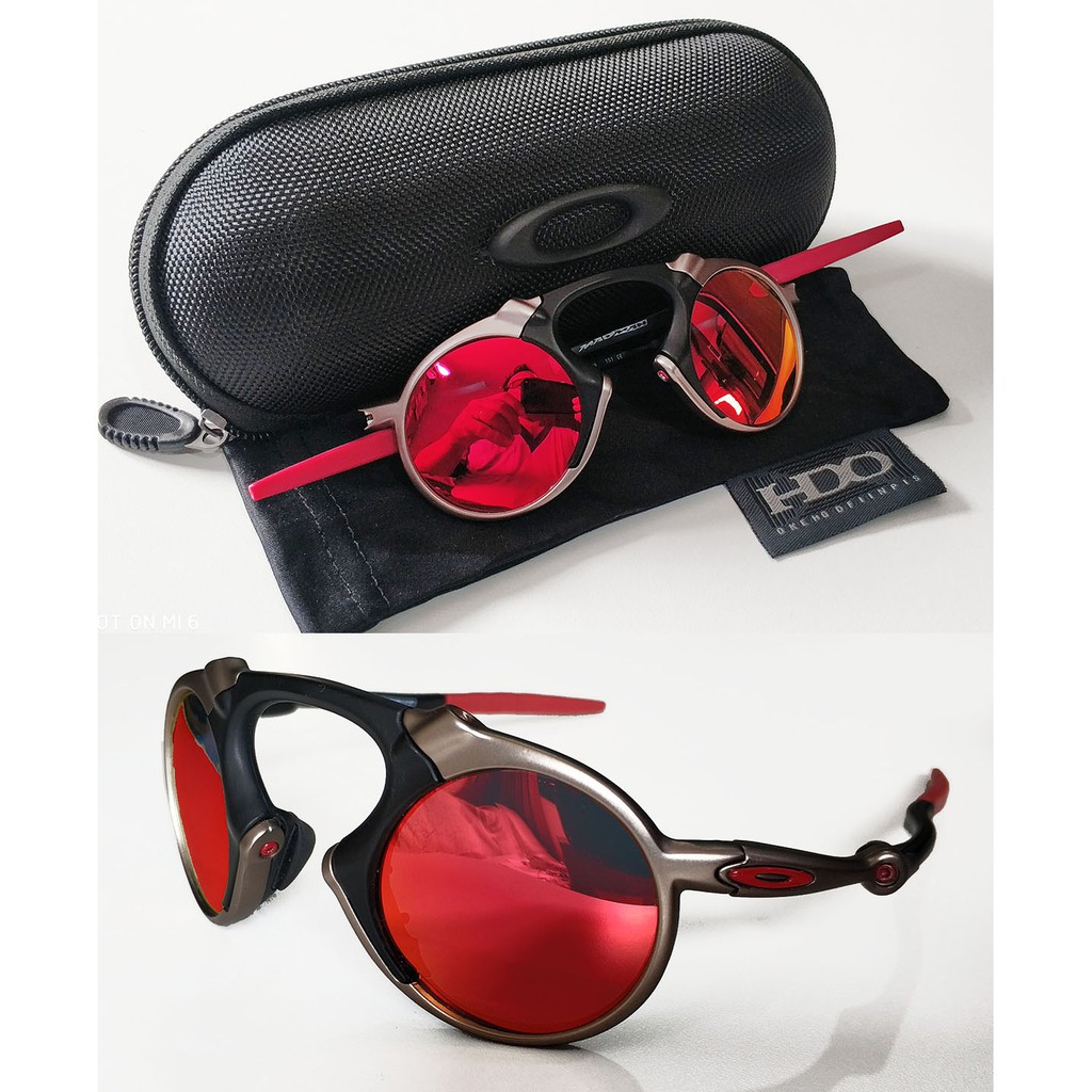 Oculos Madman Plasma Black Lente Red Fire Polarizada + Case