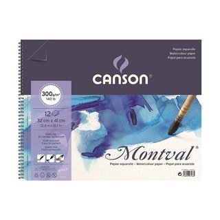 Bloco Aquarela CANSON Espiral Montval Grão Fino 300g c/12 fls 32 x 41 cm