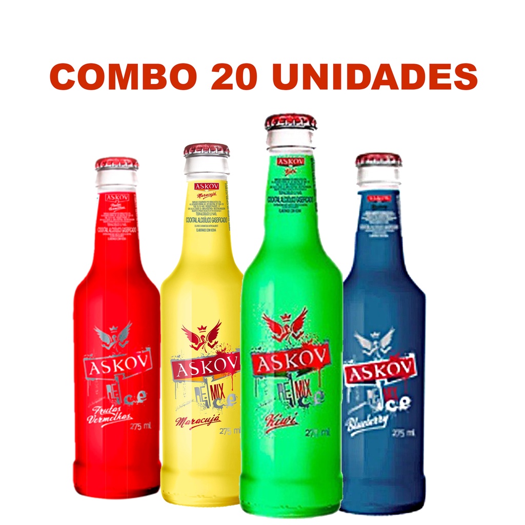 Ice Askov Long Neck 275ml Que Askov salve o Role Combo 20 Unidades