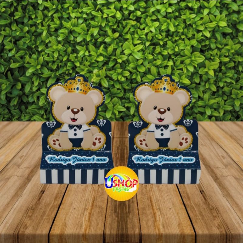 Kit 20 Unidades de Porta Bis Duplo - Tema Ursinha Princesa - Mimo