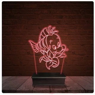 Abajur Luminária Acrílico Led - Pequena Sereia Linguado 10