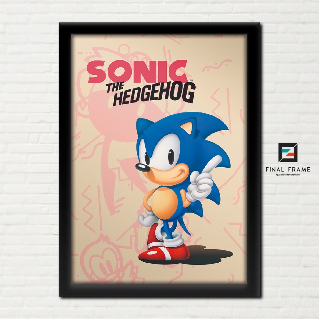 Quadro Sonic The Hedgehog Pôster Tam. Grande (A3) e Médio (A4)
