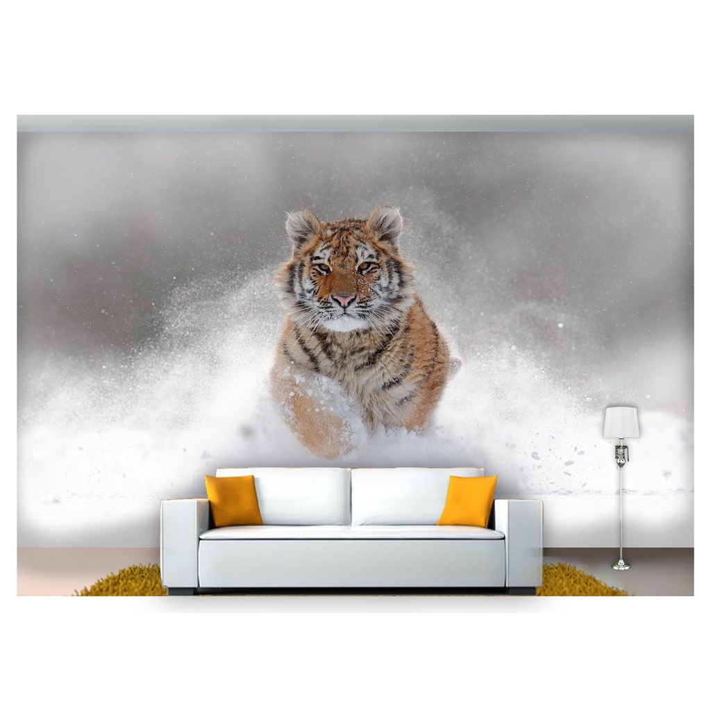 Papel De Parede 3D Animais Tigre Preto E Branco 3,5M Anm560 - Você