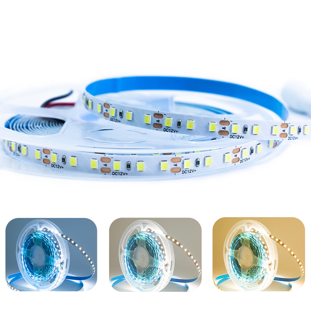 Fita Led 120 Leds 2835 5mts 10w/m 12v Branco Frio 6000k / Branco Morno ...