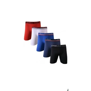 Kit 05 Cueca Boxer Extra Grande Box Ciclista Plu Size Microfibra Longa
