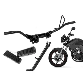 Estribo Pedal De Apoio Dianteiro Com Borrachas + Pezinho Ybr Factor 125 De 2003 Ate 2014