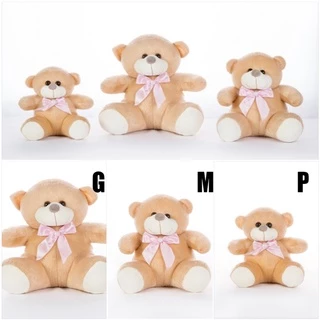 Trio De Ursinhos Com Laço Rosa Bichos Pelúcia14cm 20cm 25cm e Ursinhos Avulso Vários Tamanho
