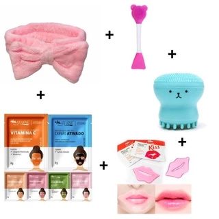 Kit Acessórios para Skin Care Maquiagem Make Limpeza Cuidados com a Pele